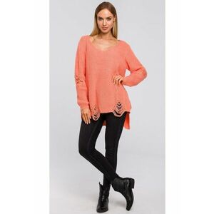 Pulover lady - M473 - oversize - marime universala - culoare Apricot - lungime pana la line imagine