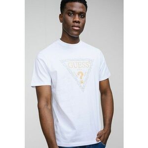 Tricou din bumbac cu imprimeu logo - Alb/Auriu/Kaki imagine