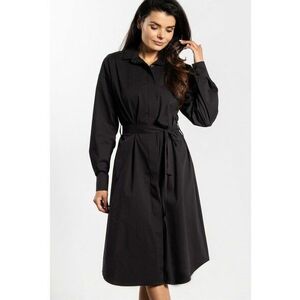 Rochie camasa midi - A736 - negru - nylon|spandex imagine
