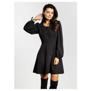 Rochie mini A741 - maneca lunga - negru - poliester|elastan imagine