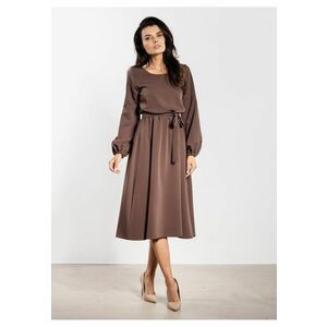 Rochie A742 - ciocolatiu - poliester-elastan imagine