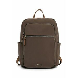 Rucsac din piele ecologica cu compartiment pentru laptop cu buzunare cu fermoar - Maro taupe imagine