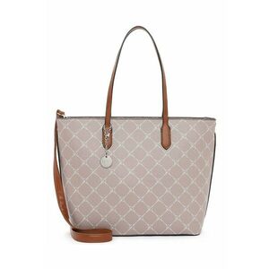 Geanta shopper de piele ecologica cu model logo - Maro taupe deschis imagine