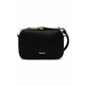 Geanta crossbody de piele ecologica cu logo metalic - Negru - 14 -5x21x6 imagine