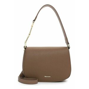 Geanta de piele ecologica cu bareta de umar si clapa - Maro taupe deschis imagine