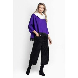 Bluza cu maneci cazute - Alb/Ametist imagine