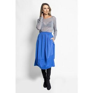 Fusta midi cu buzunare laterale - Albastru royal imagine