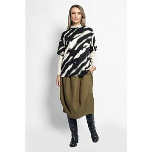 Tricou supradimensionat cu model - Alb/Negru imagine