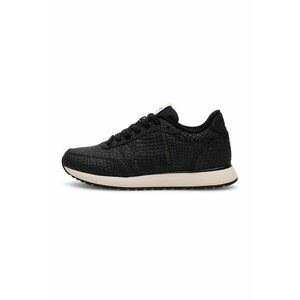 Pantofi sport de piele cu siret - Negru imagine