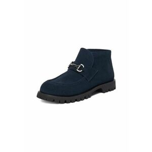 Ghete dama slip-on - piele naturala - albastru - benzi elastice imagine