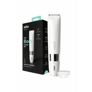 Mini aparat de tuns corporal BS1000 Wet&Dry - cu pieptene de tuns - pe baterii - Alb imagine