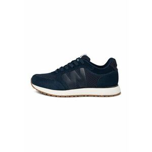 Pantofi sport cu garnituri de piele intoarsa - Bleumarin imagine