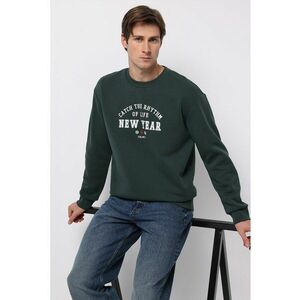 Bluza de trening cu text frontal - Verde inchis - imagine
