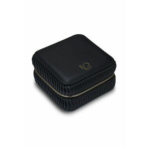 Organizator de bijuteri din piele ecologica cu detaliu texturat - Negru imagine