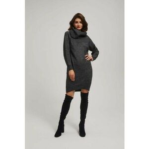 Rochie din tricot cu guler inalt grafit - Gri grafit imagine