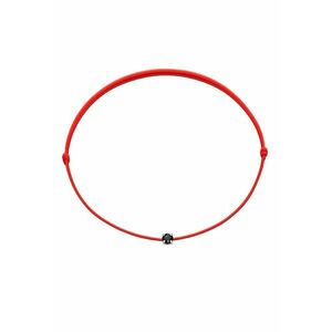 Bratara Martisor cu Cristal Swarovski Negru - snur rosu reglabil imagine