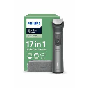 Aparat de tuns barba & parul de pe cap si corp 15in1 Multigroom All in One MG7940/15 - autonomie 120 min - 22 setari de lungime: 0 -5-16 mm All-in-One - 3 capete trimmer specializate (detalii - nas - corp) - husa - 100% waterproof - MG7941/15 imagine
