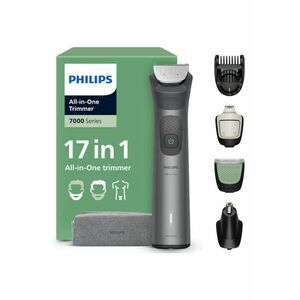 Aparat de tuns barba & parul de pe cap si corp 15in1 Multigroom All in One MG7940/15 - autonomie 120 min - 22 setari de lungime: 0 -5-16 mm All-in-One - 3 capete trimmer specializate (detalii - nas - corp) - husa - 100% waterproof - MG7961/15 imagine