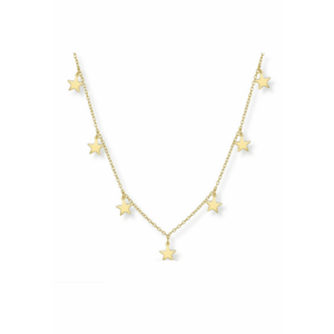 Colier choker din argint - cu stelute - 36-44 cm - Auriu imagine