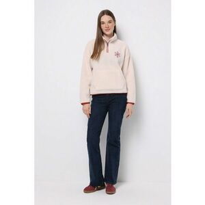 Bluza de trening cu blana shearling sintetica si buzunar kangaroo - Roz pastel - imagine