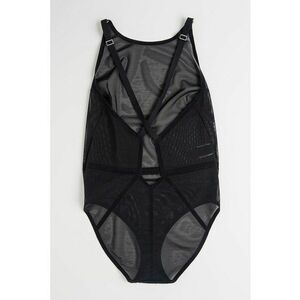 Body din plasa cu bretele incrucisate - Negru imagine