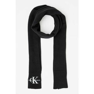 Fular din bumbac organic cu detaliu logo - Negru imagine