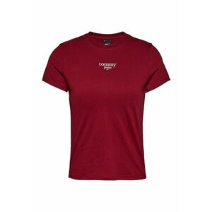 Tricou cu decolteu rotund si logo - Rosu inchis imagine
