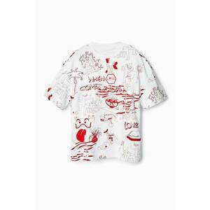 Tricou Barbati - Alb - Oversize si imprimeu cu mesaj 2328 - Alb imagine