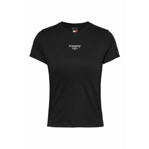Tricou cu decolteu rotund si logo - Negru imagine