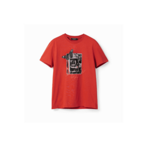 Tricou Barbati - Rosu - Bumbac - Print 2336 - Rosu imagine