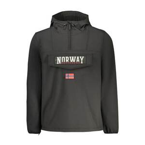 Geaca Barbati - Buzunar mare central - Fermoar lateral - Logo Brodat 2588 - Negru imagine