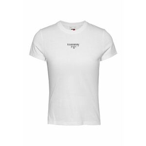 Tricou cu decolteu rotund si logo - Alb imagine