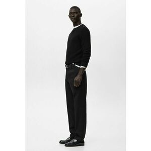 Pantaloni drepti cu pensa - Negru imagine