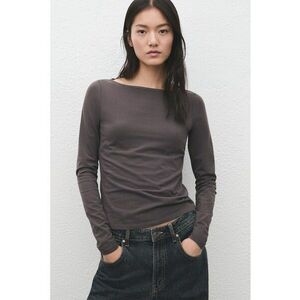 Bluza slim fit din amestec de bumbac - Gri inchis imagine