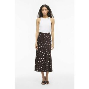 Fusta midi din satin Ellette - Maro inchis/Alb murdar imagine