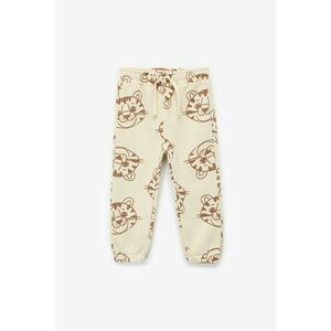 Pantaloni de trening cu imprimeu - Bej/Maro camel imagine