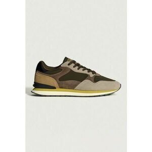 Pantofi sport de piele cu insertii de plasa - Maro/Bej/Verde masliniu imagine