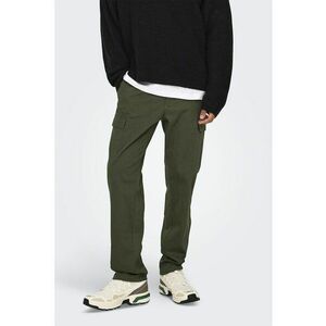 Pantaloni cargo regular fit cu talie medie - Verde masliniu imagine