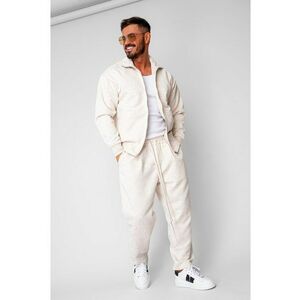 Set Jacheta cu fermoar si Pantalon lung drept Beige 20131 - Bej imagine