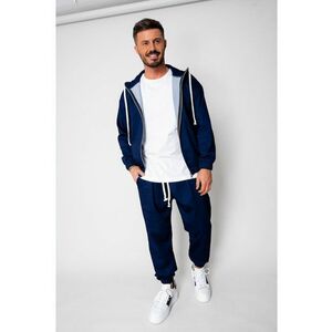 Set Camden din denim elastic Hanorac si Pantalon Lung Premium Navy 19993 - Bleumarin imagine