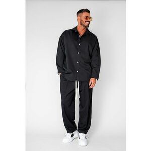Set Camasa si Pantalon Lung drept Black 20121 - Negru imagine