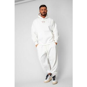 Set Oversized Hanorac si pantalon Baggy din 100% Bumbac - 400gr/mp Premium Edition Off White 20186 - Alb imagine