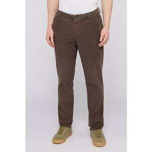 Pantaloni din amestec de bumbac cu model uni - Maro inchis imagine