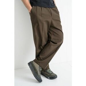 Pantaloni relaxed-fit din bumbac - Maro inchis imagine