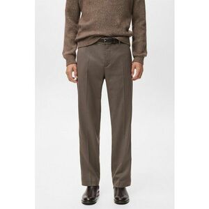 Pantaloni regular-fit cu buzunare si talie medie - Maro inchis imagine