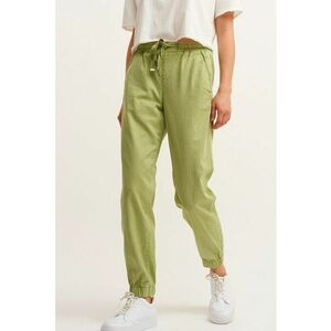Pantaloni din amestec de lyocell cu snur de ajustare - Verde fistic imagine