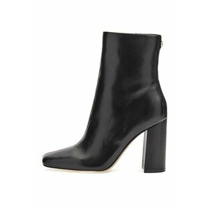 Botine de piele ecologica cu toc masiv - Negru imagine