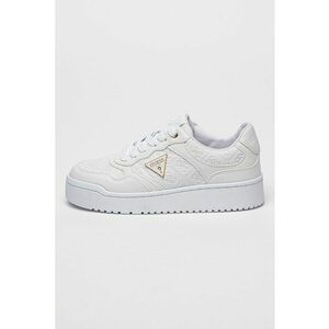 Pantofi sport flatform de piele ecologica cu logo - Auriu/Alb optic/Alb murdar imagine