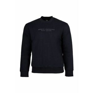 Bluza de trening cu imprimeu logo si decolteu la baza gatului - Albastru inchis imagine