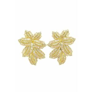 Cercei placati cu aur de 18K si zirconia - Auriu imagine